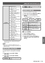 Preview for 113 page of Panasonic PT-DZ21KU Operating Instructions Manual