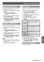 Preview for 117 page of Panasonic PT-DZ21KU Operating Instructions Manual