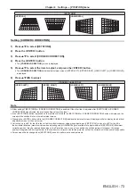 Предварительный просмотр 73 страницы Panasonic PT-EZ770Z Operating Instructions Manual