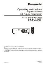 Panasonic PT-FX400U Operating Instructions Manual preview