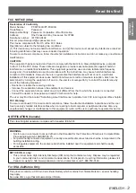 Preview for 3 page of Panasonic PT-FX400U Operating Instructions Manual