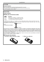 Preview for 8 page of Panasonic PT-LW330 Operating Instructions Manual