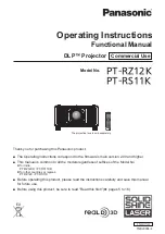 Panasonic PT-RS11K Operating Instructions (Functional Manual) preview