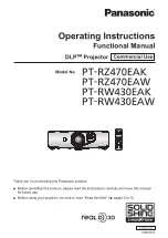 Panasonic PT-RZ470EAW Operating Instructions Manual preview