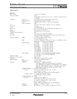 Preview for 2 page of Panasonic PT-TW230U Specification