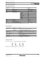 Preview for 11 page of Panasonic PT-TW230U Specification