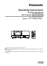 Panasonic PT-TW231RU Operating Instructions Manual preview