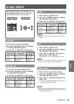 Preview for 45 page of Panasonic PT-TW231RU Operating Instructions Manual