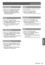 Preview for 43 page of Panasonic PT-VW440U Operating Instructions (Functional Manual)