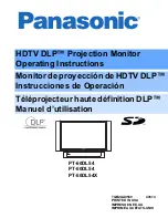 Panasonic PT50DL54 - 50" DLP TV Operating Instructions Manual preview