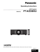 Panasonic PTAE3000U - HOME THEATER LCD PROJECTOR Operating Instructions Manual preview