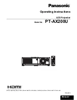 Panasonic PTAX200U - LCD PROJECTOR Operating Instructions Manual preview