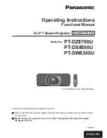 Panasonic PTDZ8700U - DLP PROJECTOR Operating Instructions Manual preview