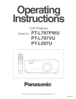 Panasonic PTL597UL - LCD VIDEO PROJRCTOR Operating Instructions Manual preview