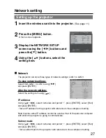 Предварительный просмотр 27 страницы Panasonic PTL735NTU - LCD PROJECTOR-NETWORK IB User Manual