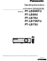 Panasonic PTLB75NTU - LCD PROJECTOR Operating Instructions Manual preview