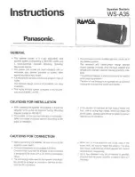 Preview for 1 page of Panasonic RAMSA WS-A35 Instructions