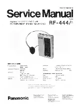 Panasonic RF-444 Service Manual preview