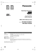 Panasonic RP-SDUT32GAK Operating Instructions Manual предпросмотр