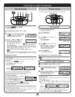 Предварительный просмотр 3 страницы Panasonic RXD20 - RADIO CASSETTE W/CD Operating Instructions Manual