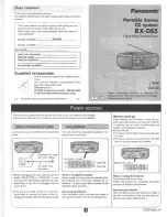 Panasonic RXDS5 - RADIO CASSETTE W/CD Operating Instructions Manual preview