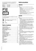 Preview for 2 page of Panasonic SC-PM252 Operating Instructions Manual