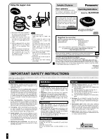 Preview for 1 page of Panasonic SLMP353J - PORT. CD PLAYER Operating Instructions Manual