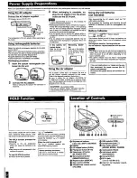 Предварительный просмотр 2 страницы Panasonic SLS201C - PORT. COMPACT DISC Operating Instructions Manual