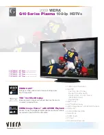 Panasonic TC-P42G10 - TC - 41.6" Plasma TV Specifications предпросмотр