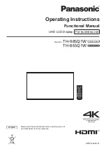 Preview for 1 page of Panasonic TH-98SQ1W Operating Instructions Manual