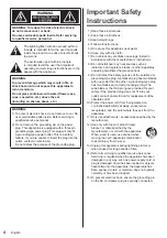 Preview for 4 page of Panasonic TH-98SQ1W Operating Instructions Manual