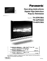 Panasonic TH37PX50U - 37" HD PLASMA TV Operating Instructions Manual preview