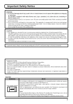 Preview for 3 page of Panasonic TH42PV500EY Operating Instructions Manual