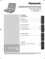 Предварительный просмотр 1 страницы Panasonic Toughbook CF-19KHRAG2M Operating Instructions Manual