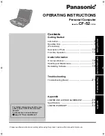 Preview for 1 page of Panasonic Toughbook CF-52AJC15AM Operating Instructions Manual