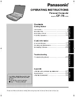 Panasonic Toughbook CF-74JCL02AM Operating Instructions Manual preview