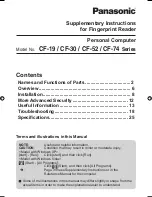 Preview for 1 page of Panasonic Toughbook CF-74JDMBD2M Supplementary Manual