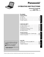 Preview for 1 page of Panasonic Toughbook CF-T5MWETABM Operating Instructions Manual