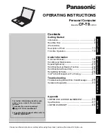 Предварительный просмотр 1 страницы Panasonic Toughbook CF-T8EWATZ2M Operating Instructions Manual