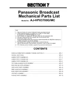 Preview for 1 page of Panasonic VariCam AJ-HPX3700MC Parts List