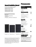 Предварительный просмотр 1 страницы Panasonic VBHNxxxSJ25 series General Installation Manual