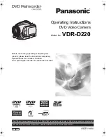 Предварительный просмотр 1 страницы Panasonic VDR VDR-D220 Operating Instructions Manual