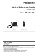 Panasonic VE-GE18DL Quick Reference Manual предпросмотр