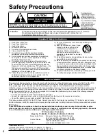 Preview for 4 page of Panasonic Viera TC-P46G10 Operating Instructions Manual