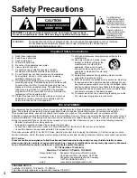 Preview for 4 page of Panasonic Viera TC-P46G15 Operating Instructions Manual