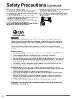 Предварительный просмотр 6 страницы Panasonic Viera TC-P46U1 Operating Instructions Manual