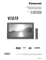 Panasonic Viera TH-42PV700AZ Operating Instructions Manual preview