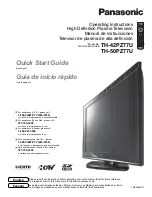 Предварительный просмотр 1 страницы Panasonic Viera TH-42PZ77U Operating Instructions Manual