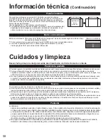 Preview for 58 page of Panasonic Viera TH-46PZ850 Manual De Instrucciones