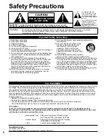 Preview for 4 page of Panasonic Viera TH-58PE75U Operating Instructions Manual